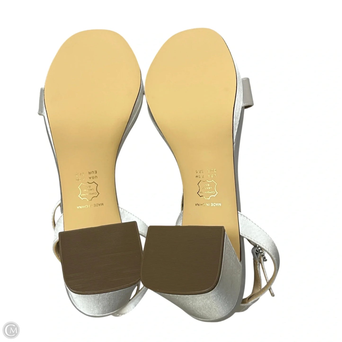 Sandals Heels Block By Nina In White, Size: 7.5