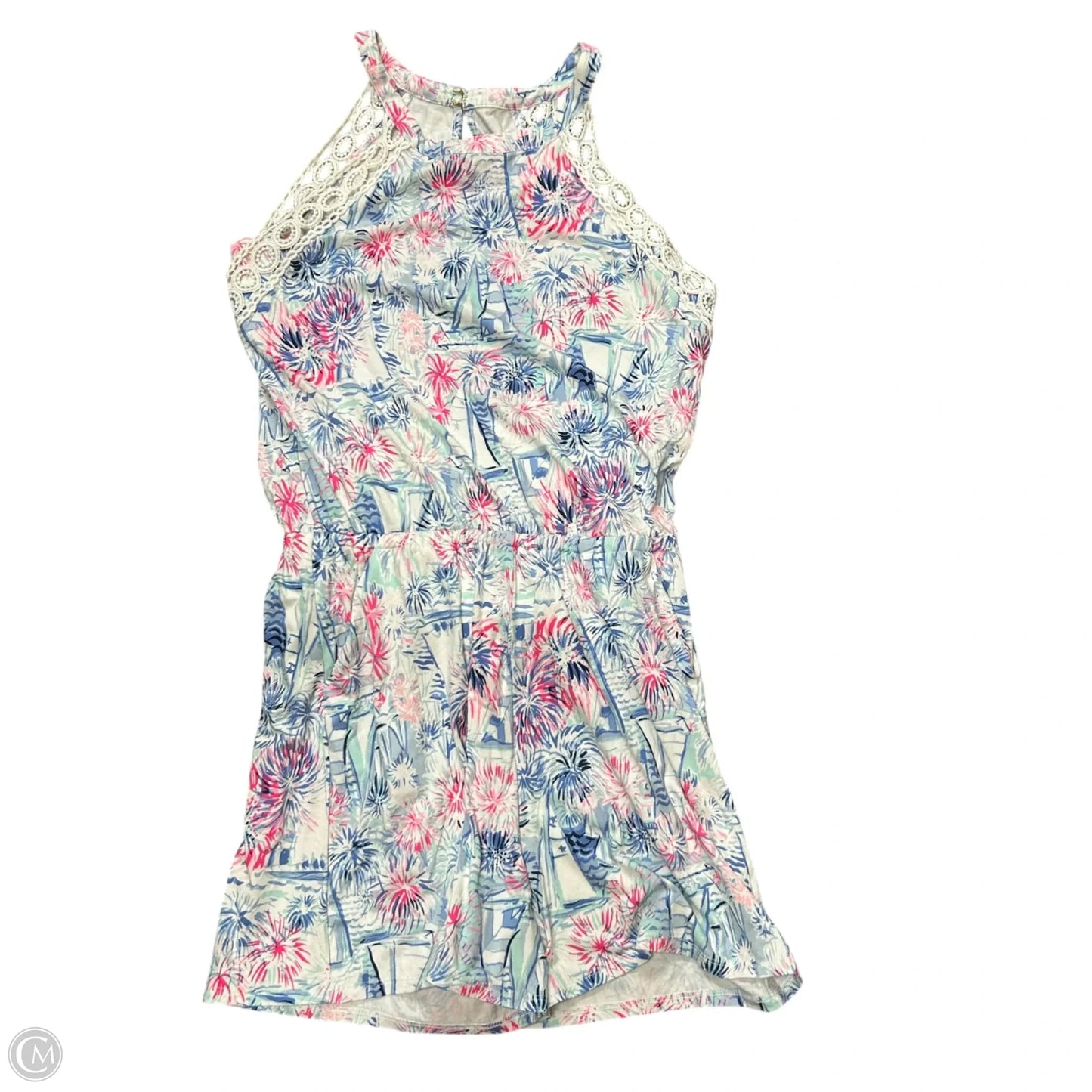 Romper Designer By Lilly Pulitzer In Blue & Pink, Size: S