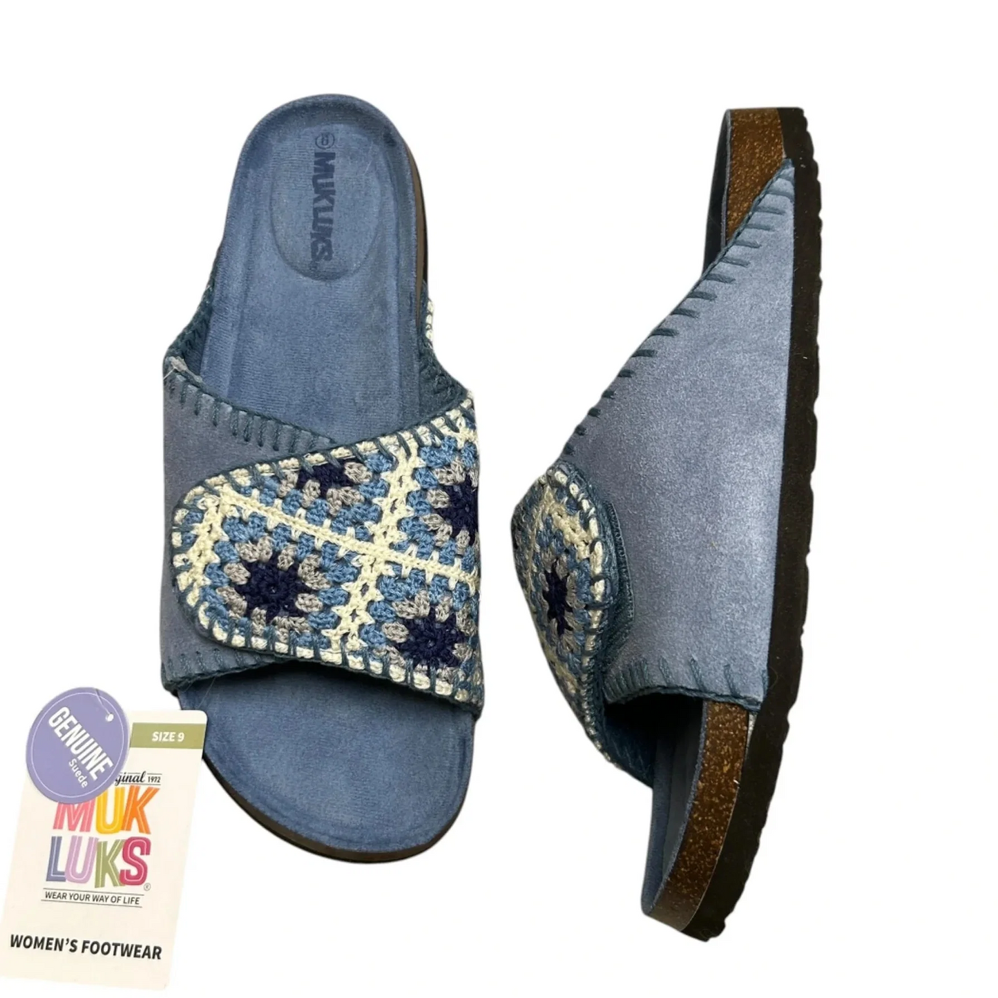 Sandals Flats By Muk Luks In Blue & White, Size: 9