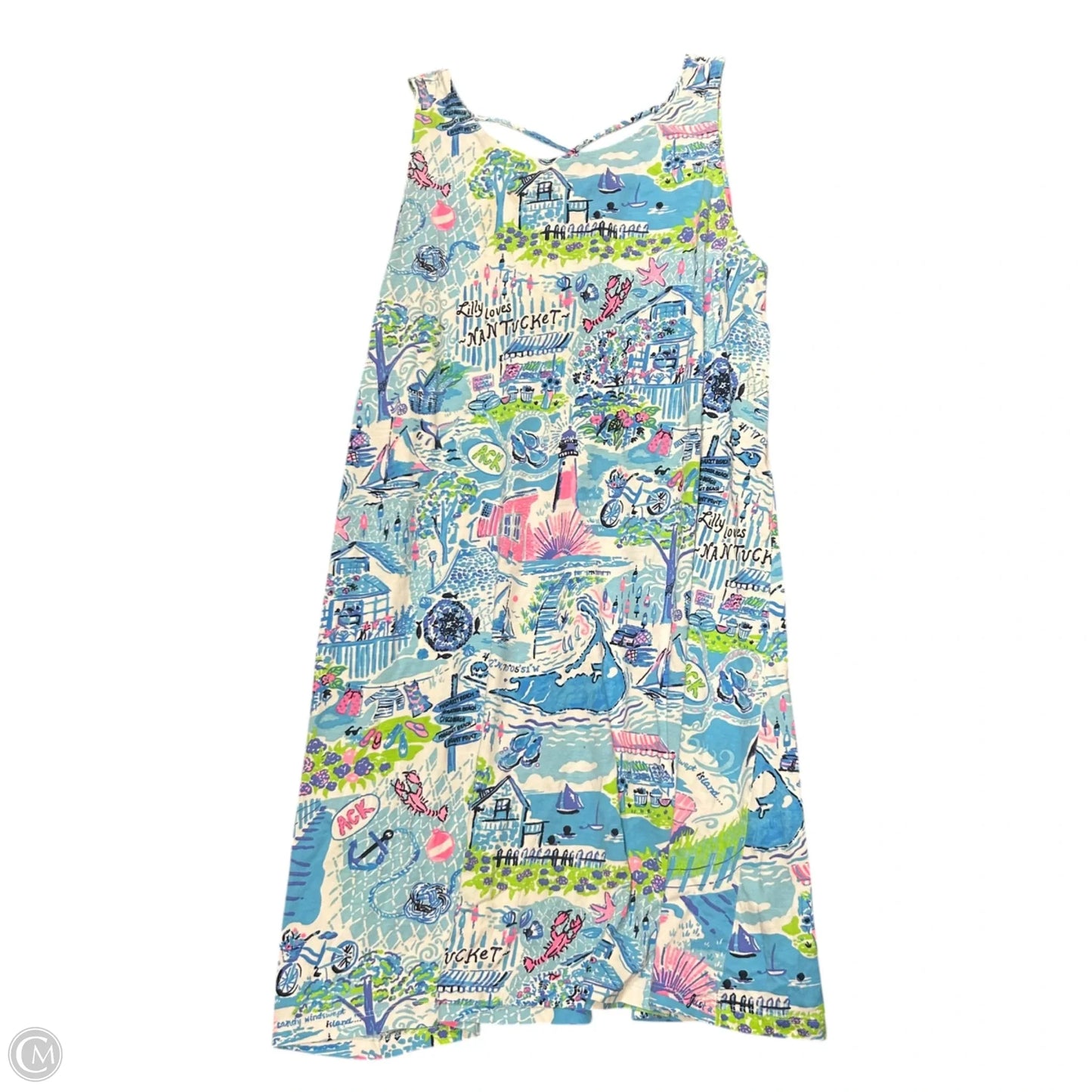 Dress Designer By Lilly Pulitzer In Blue & Green, Size: L