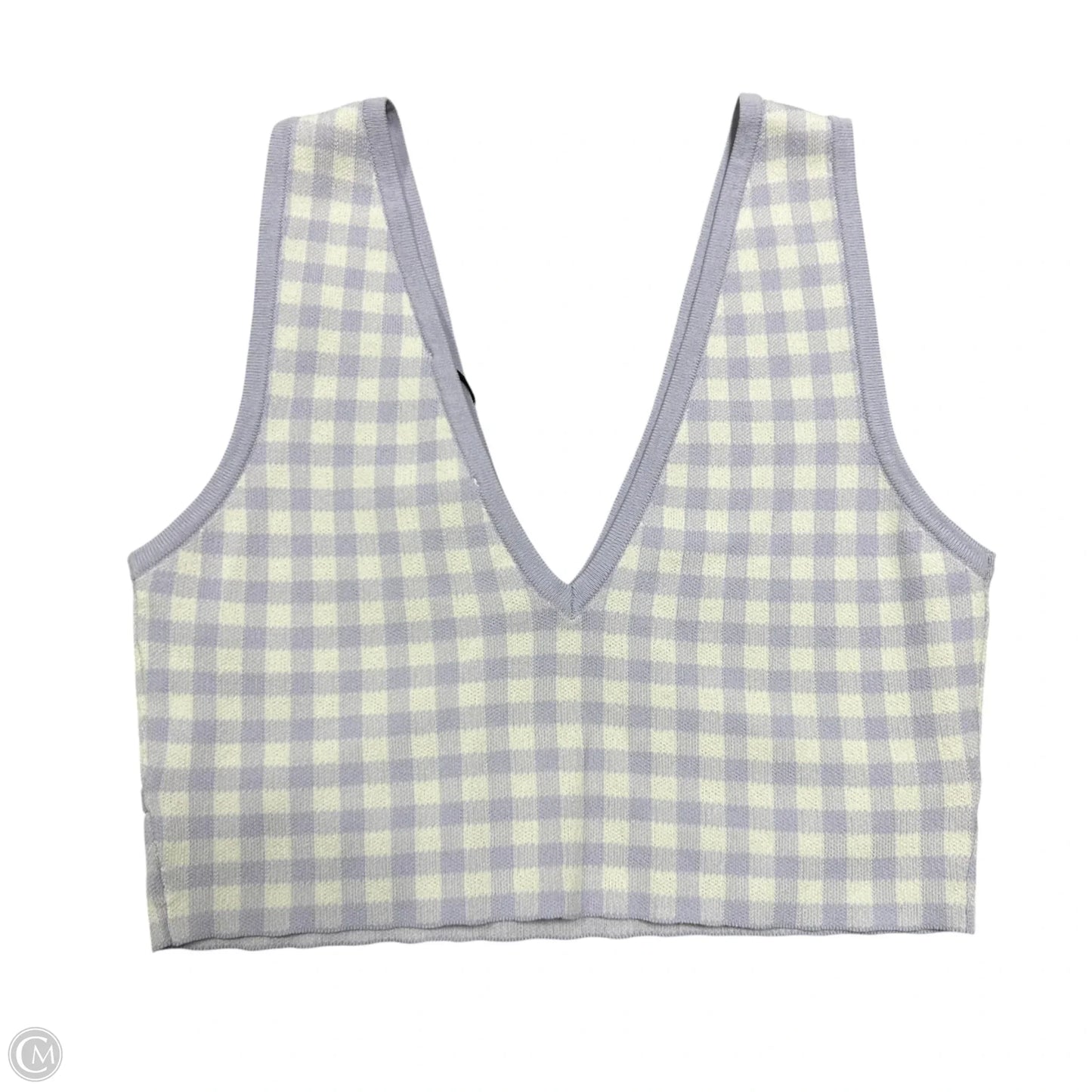Top Sleeveless By Zara In Purple & White, Size: L