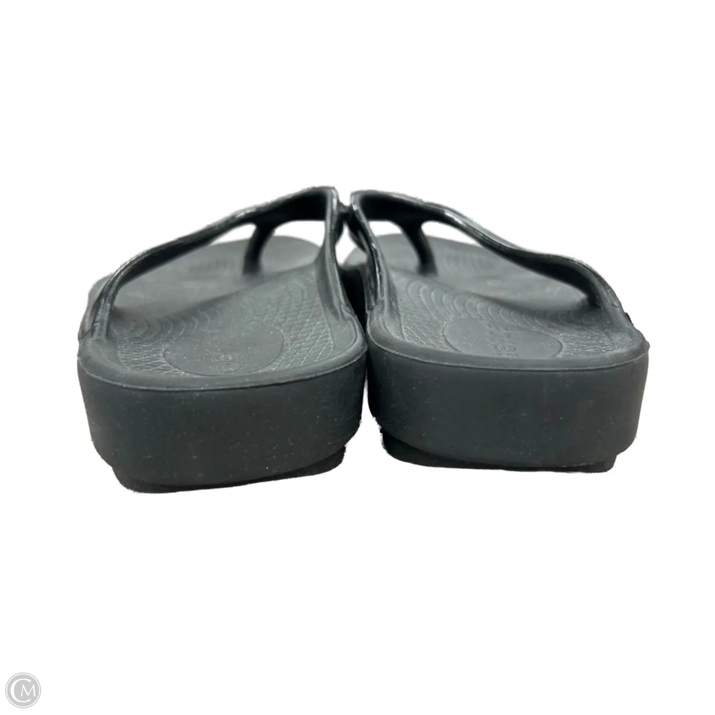 Sandals Flip Flops By Oofos In Black, Size: 9.5