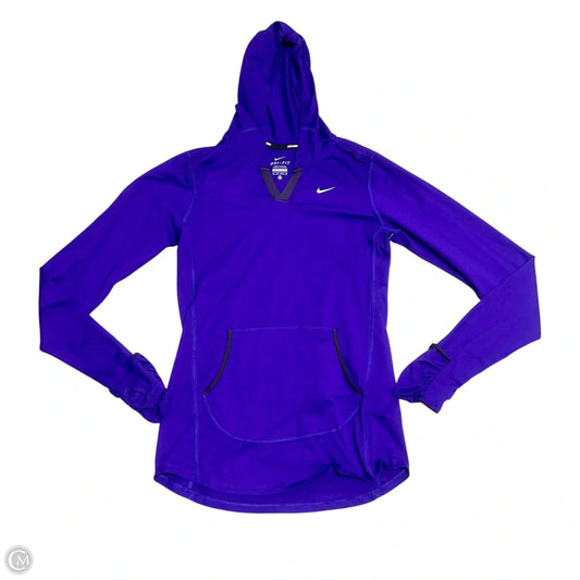 Athletic Top Long Sleeve Hoodie By Nike In Purple, Size: Xs