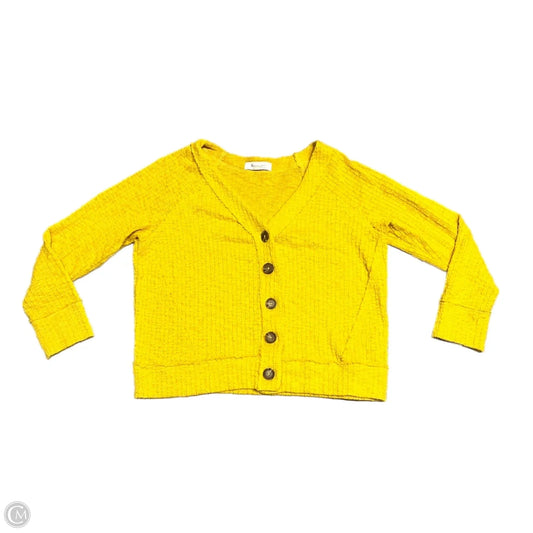 Sweater Cardigan By Vince Camuto In Yellow, Size: S