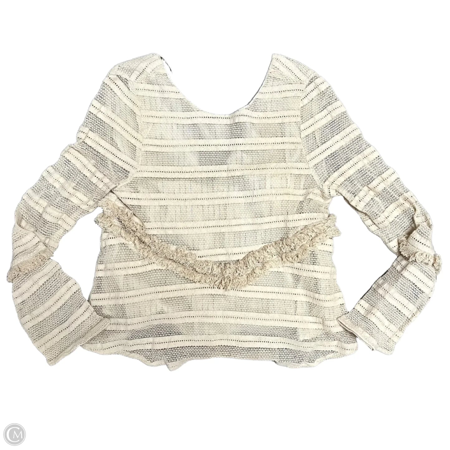 Top Long Sleeve By Zara In Cream, Size: M