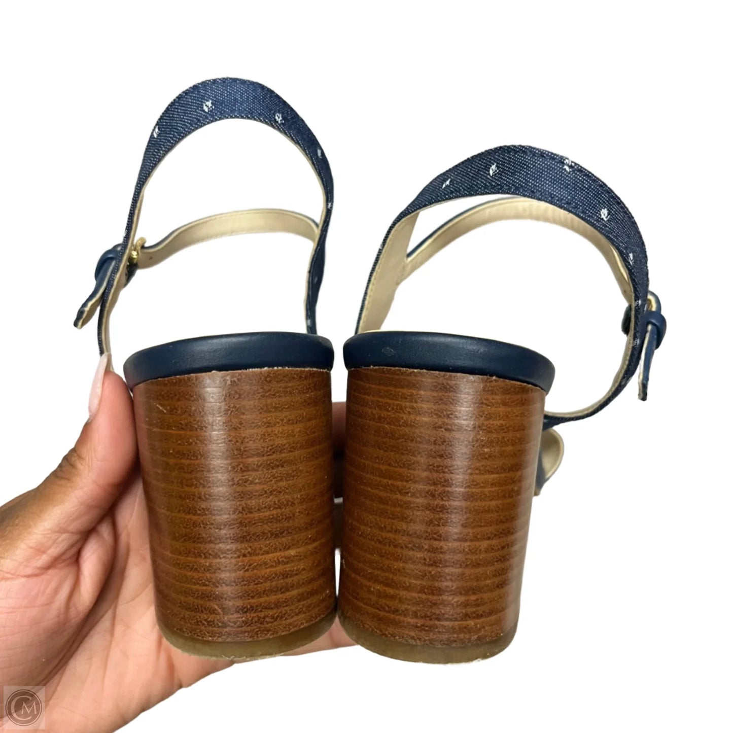 Sandals Heels Block By Lc Lauren Conrad In Navy, Size: 9