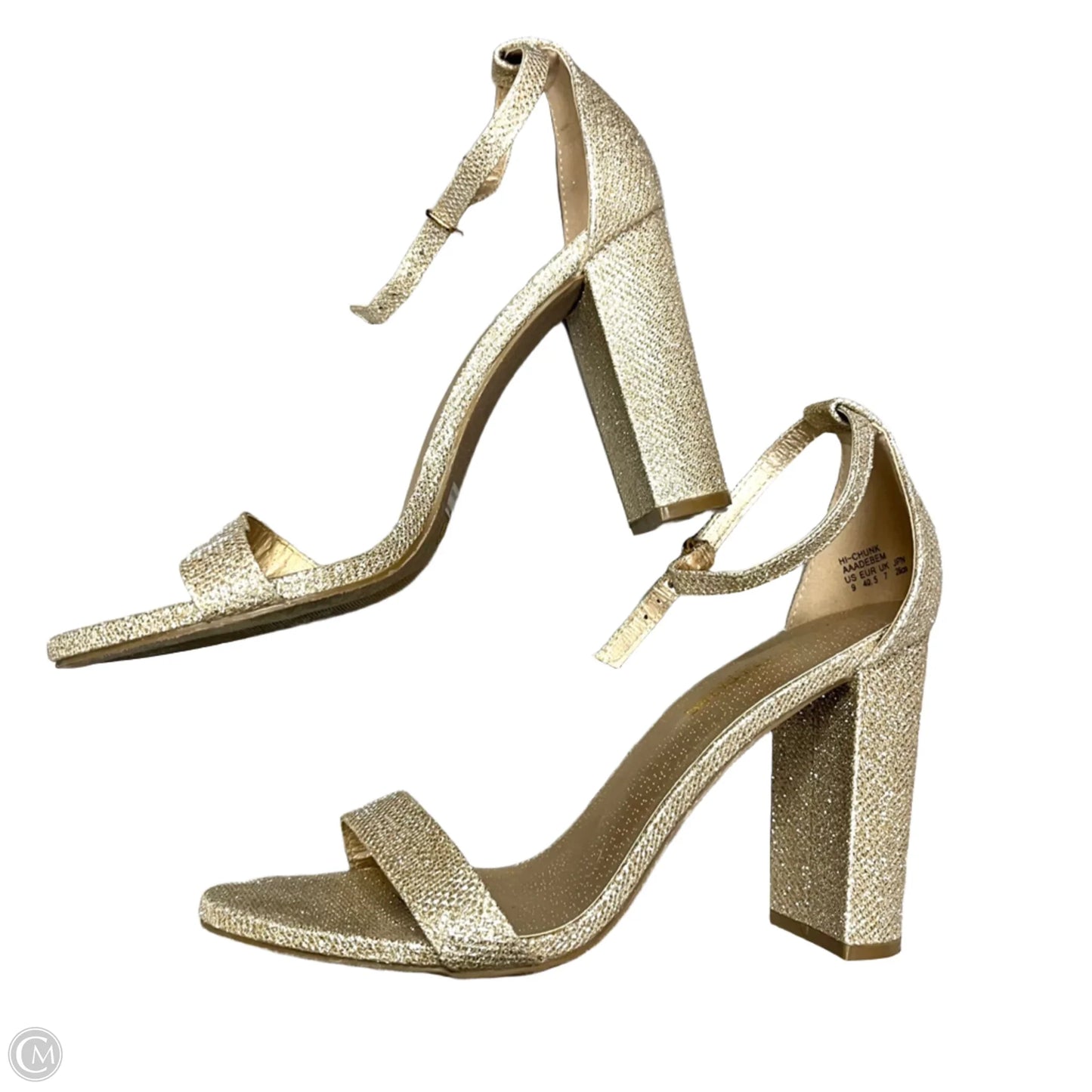 Sandals Heels Block By Dream Pairs  In Gold, Size: 9