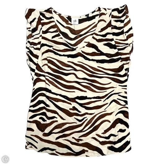 Blouse Sleeveless By Cabi In Animal Print, Size: M