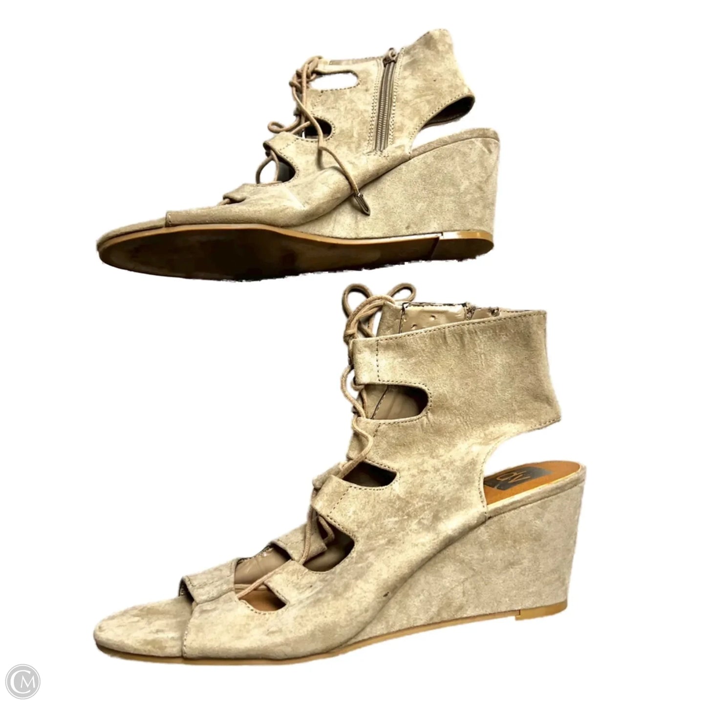 Sandals Heels Wedge By Dolce Vita In Taupe, Size: 9
