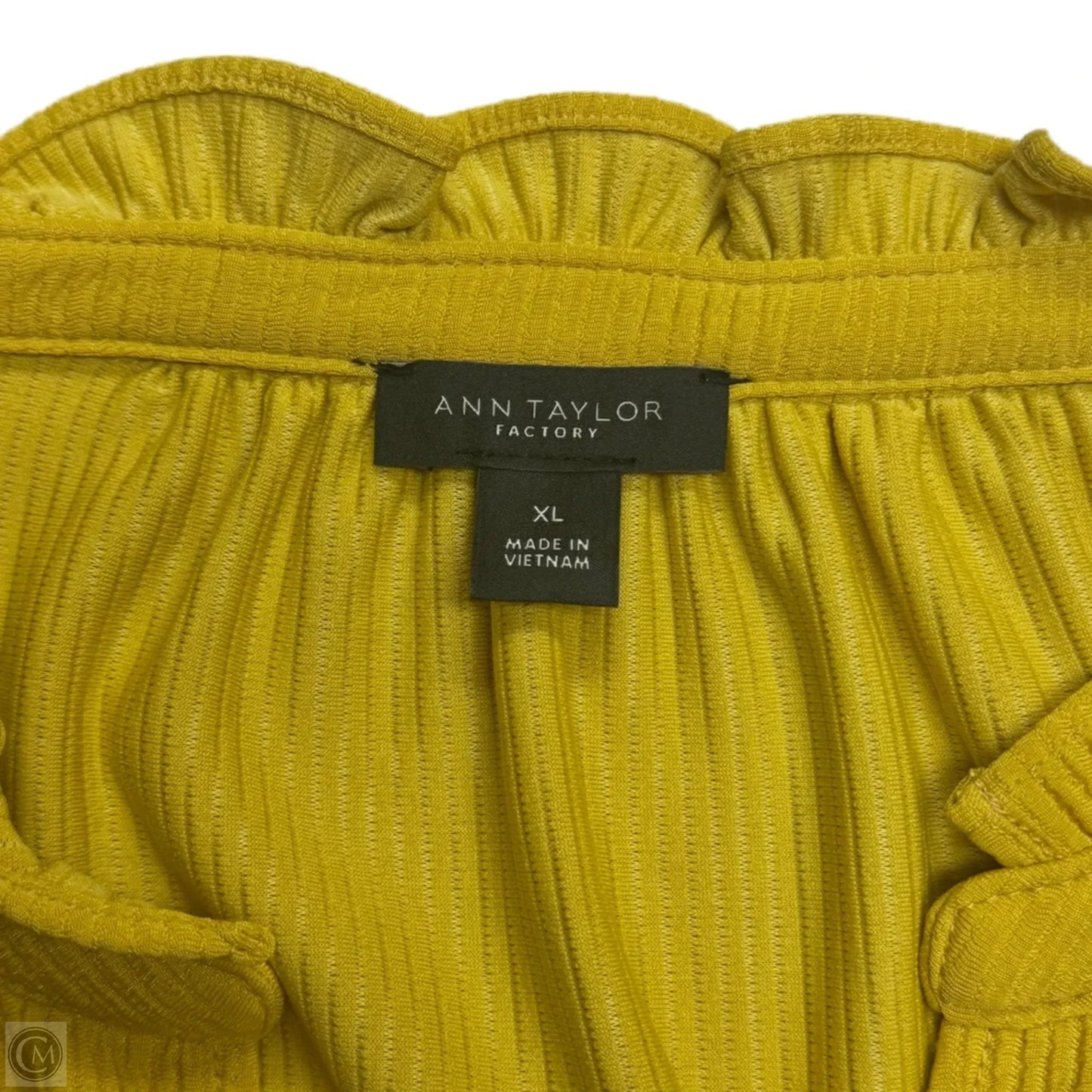 Top Short Sleeve By Ann Taylor In Yellow, Size: Xl