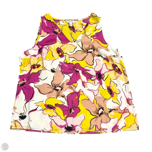Blouse Sleeveless By Nine West Apparel In Pink & Yellow, Size: Xl