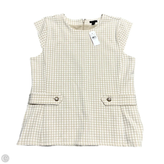 Top Sleeveless By Ann Taylor In Tan & White, Size: L