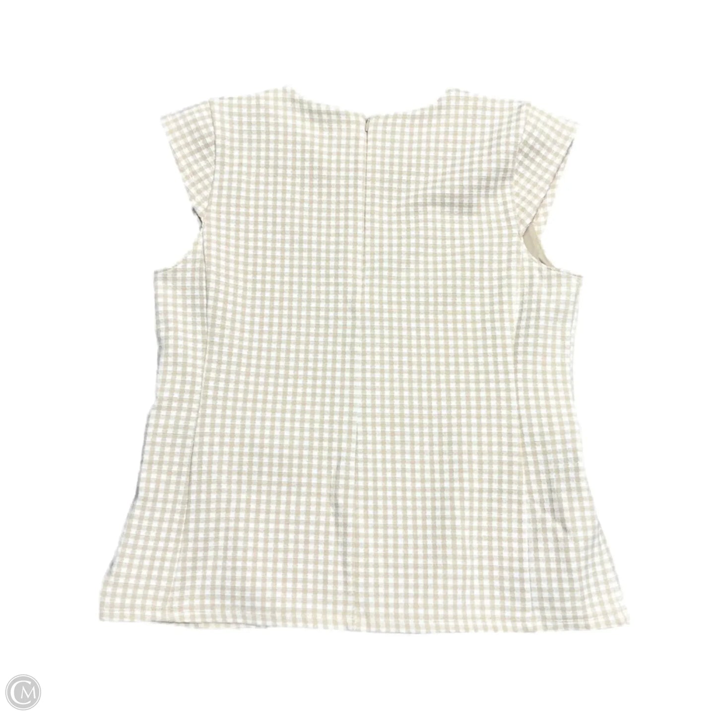 Top Sleeveless By Ann Taylor In Tan & White, Size: L