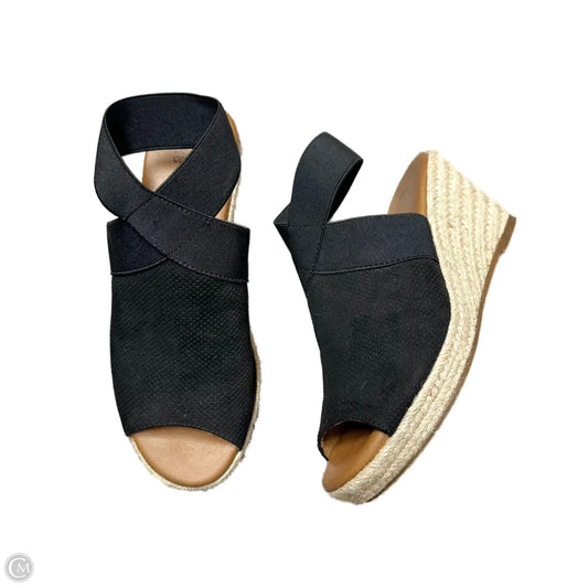 Sandals Heels Wedge By Sonoma In Black & Tan, Size: 5