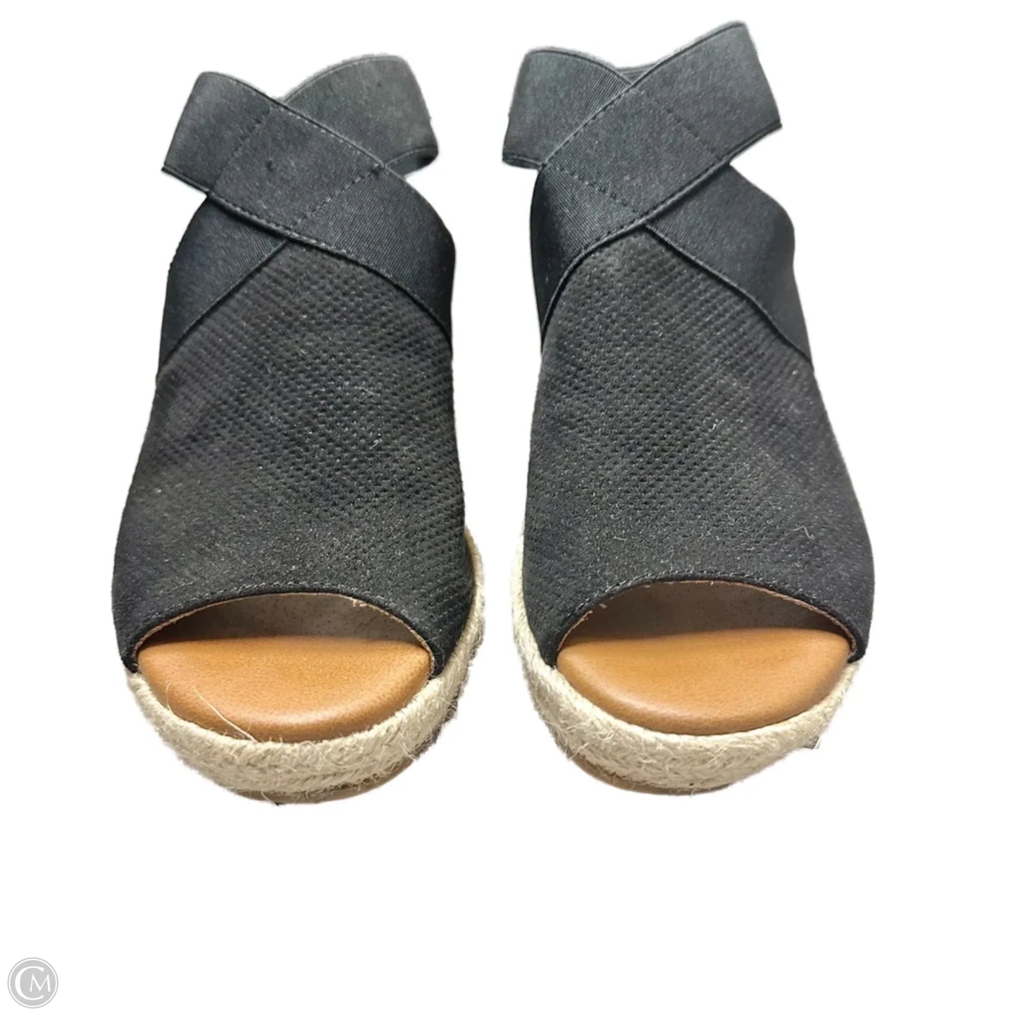 Sandals Heels Wedge By Sonoma In Black & Tan, Size: 5