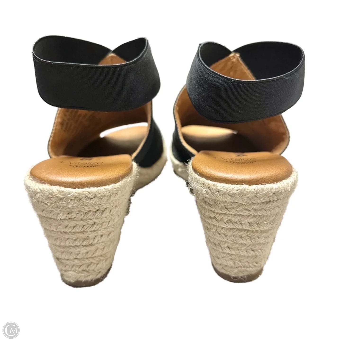 Sandals Heels Wedge By Sonoma In Black & Tan, Size: 5