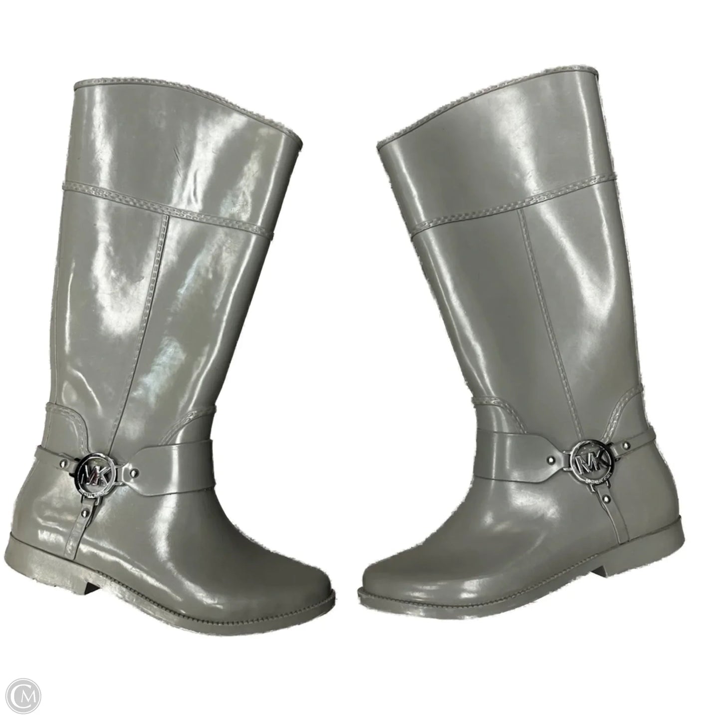 Boots Designer By Michael Kors In Grey & Silver, Size: 9