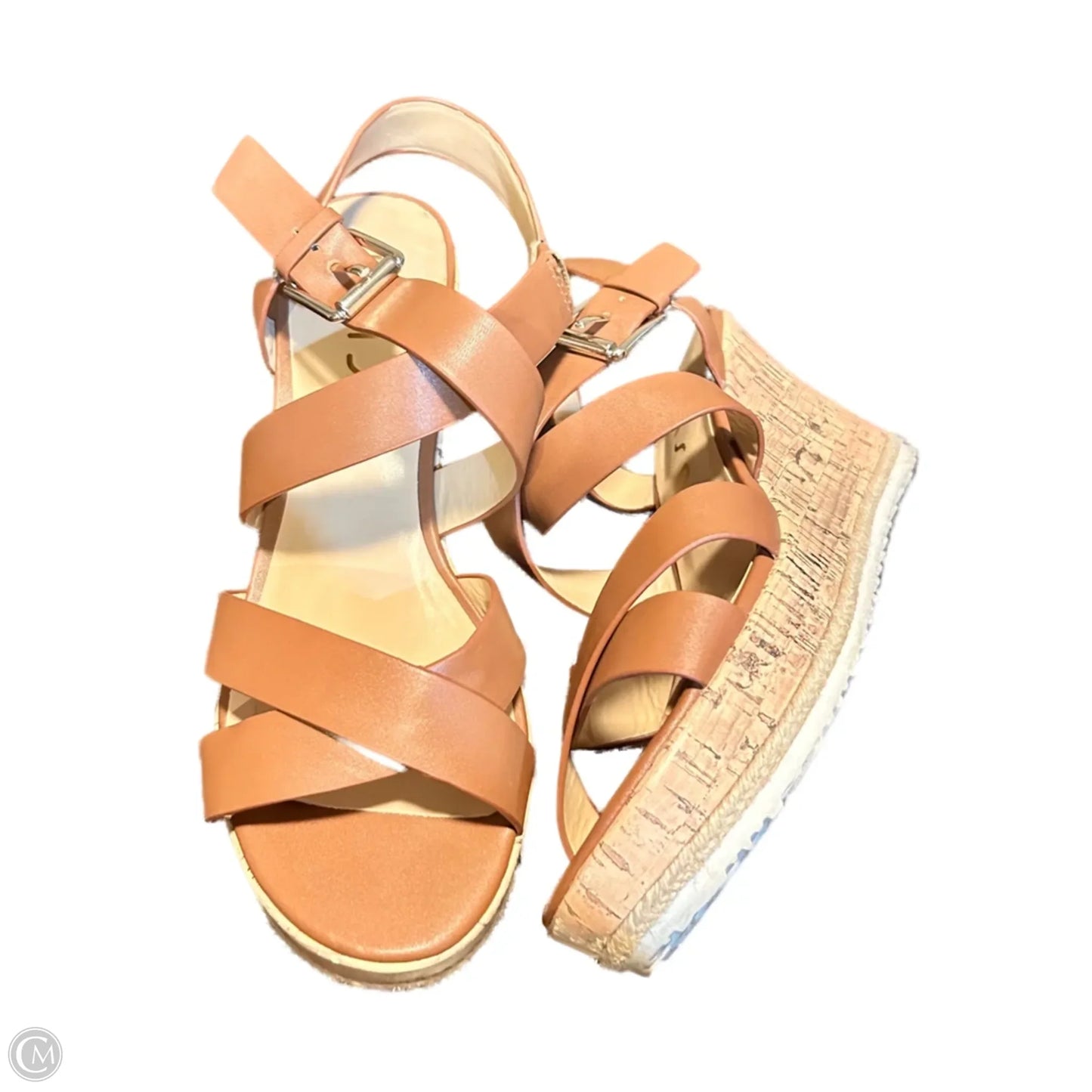 Sandals Heels Wedge By Unisa In Brown, Size: 8.5