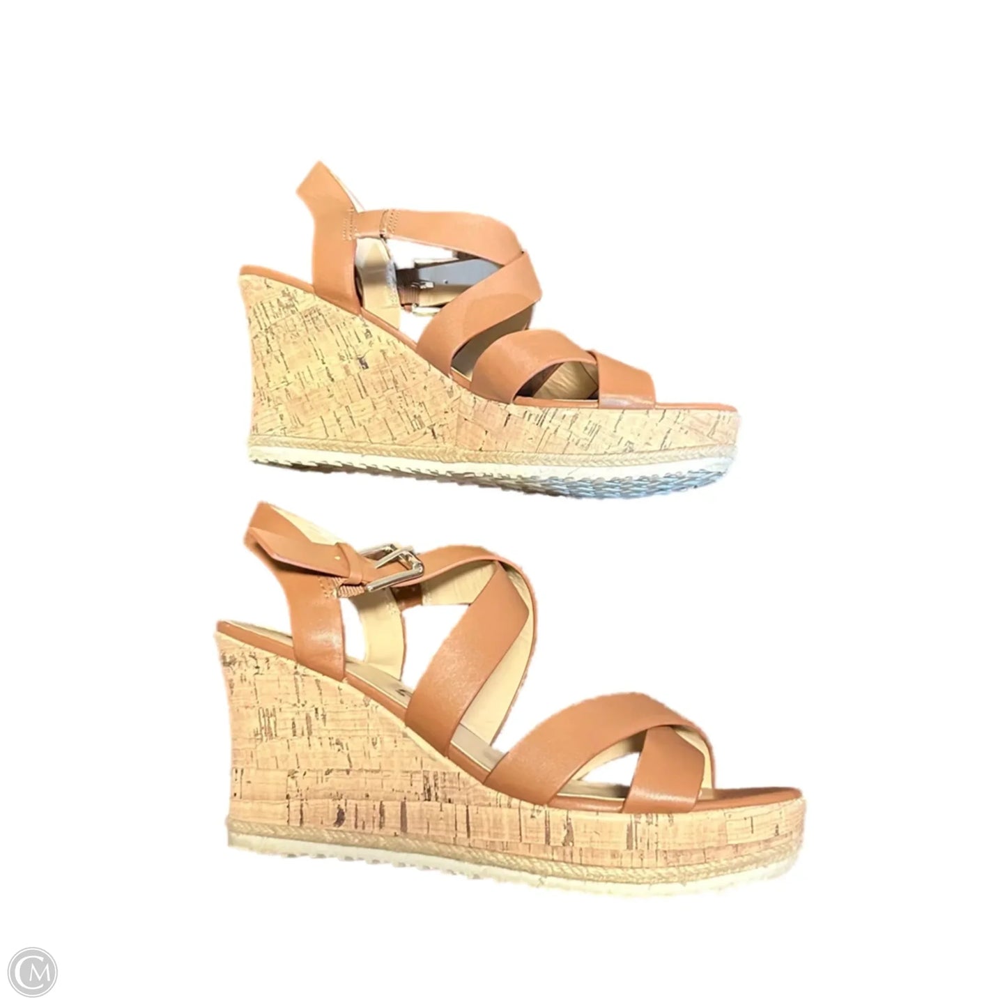 Sandals Heels Wedge By Unisa In Brown, Size: 8.5