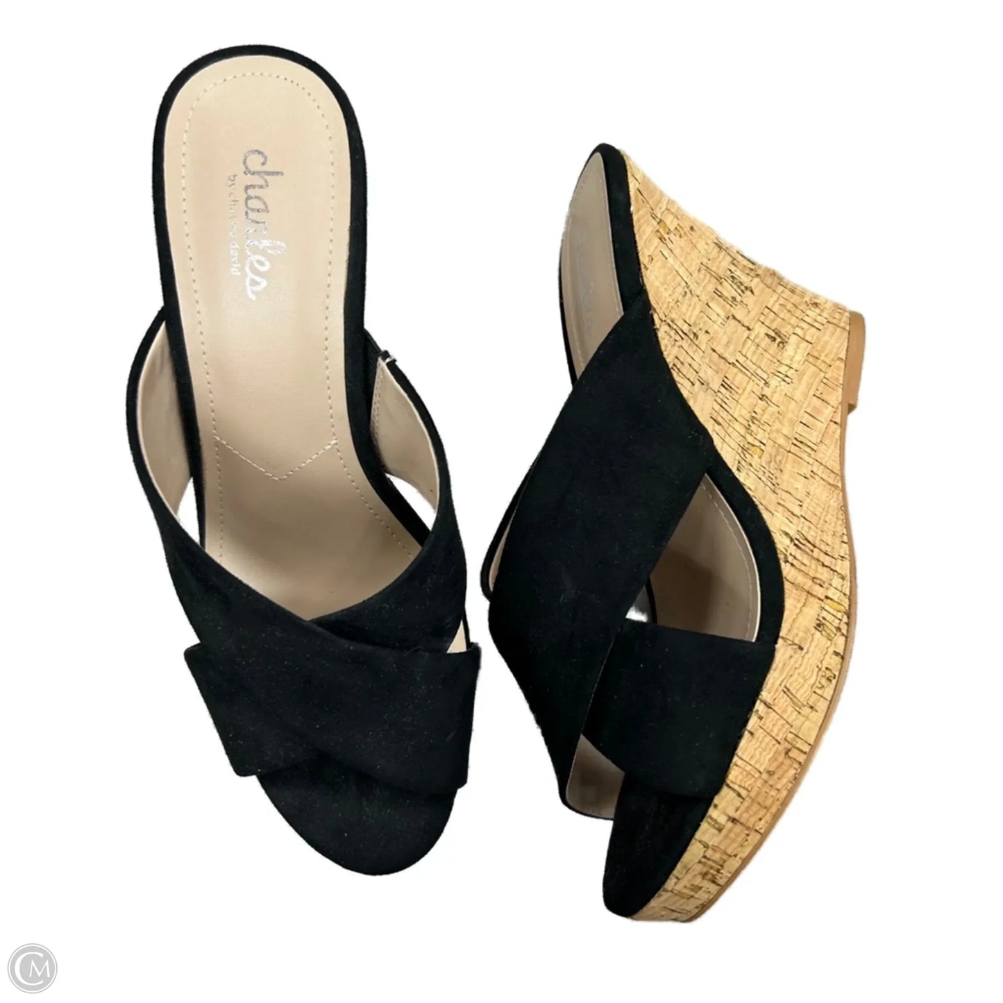 Sandals Heels Wedge By Charles By Charles David In Black, Size: 9.5