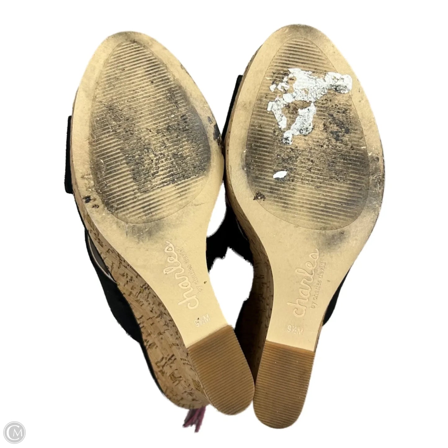 Sandals Heels Wedge By Charles By Charles David In Black, Size: 9.5