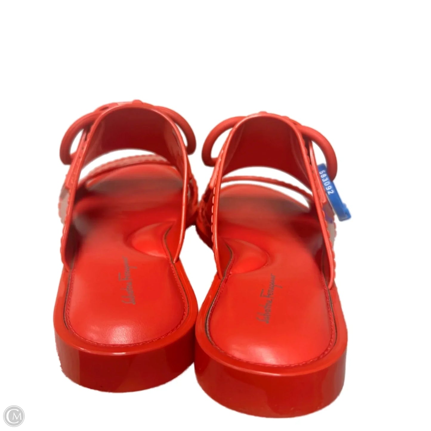 Sandals Designer By Ferragamo In Red, Size: 6
