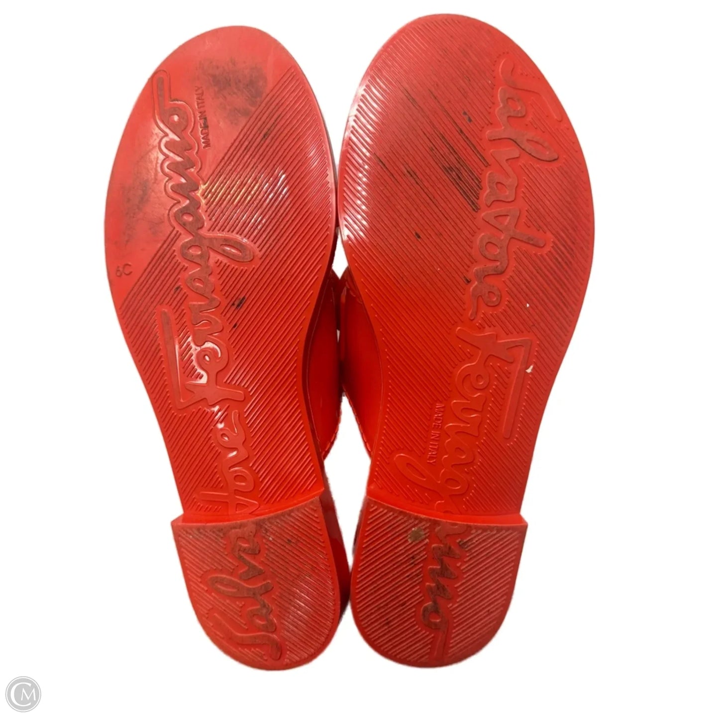 Sandals Designer By Ferragamo In Red, Size: 6