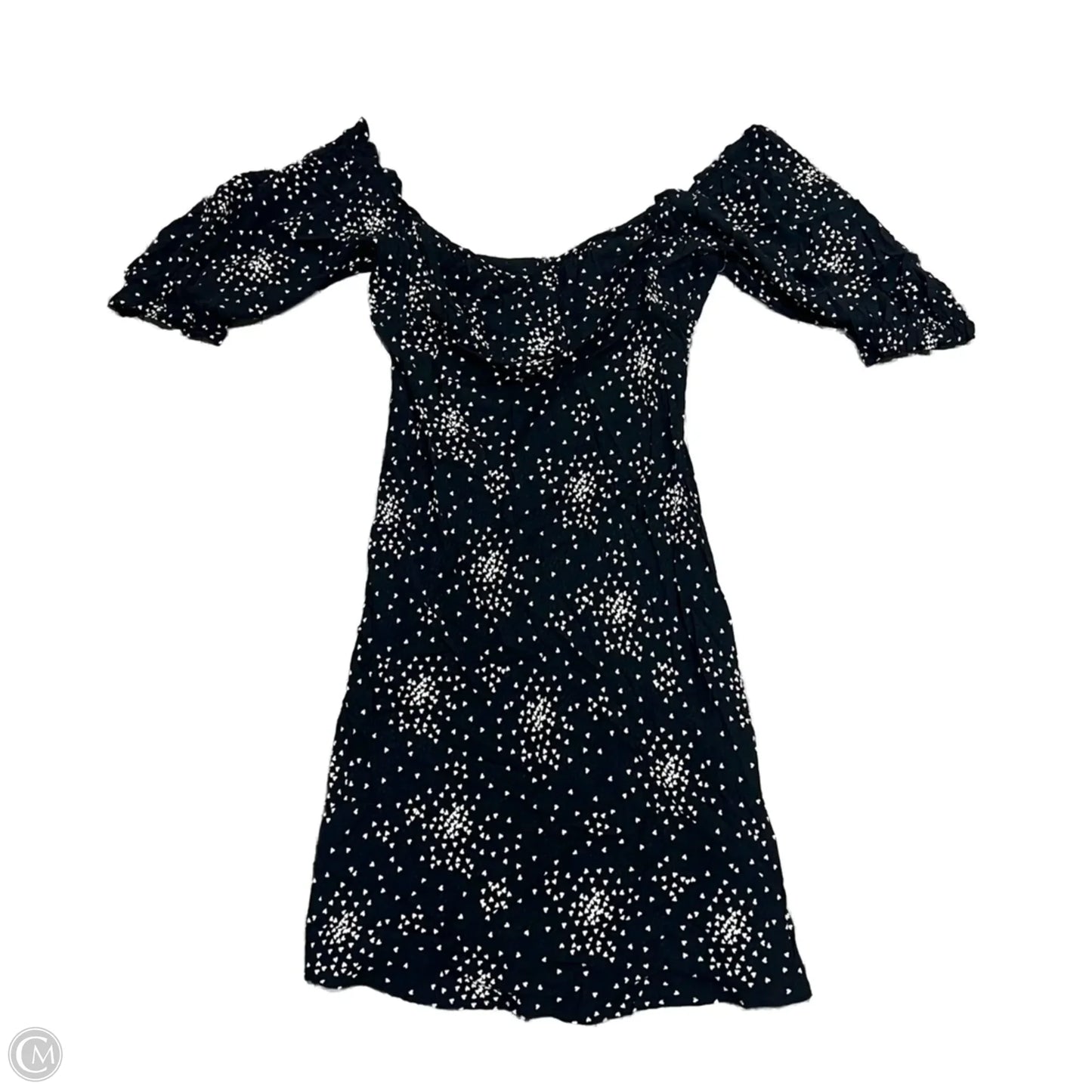 Dress Casual Midi By Anthropologie In Black & Cream, Size: L