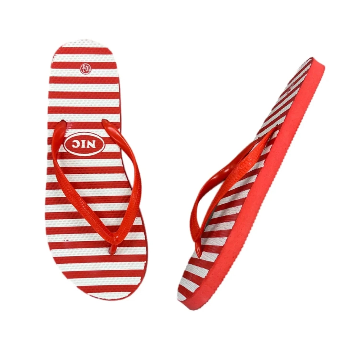 Sandals Flip Flops By Nic In Red & White, Size: 10.5