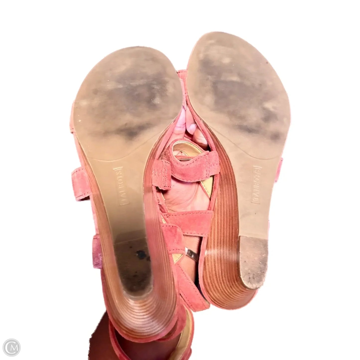 Sandals Heels Wedge By Talbots In Orange & Pink, Size: 8.5