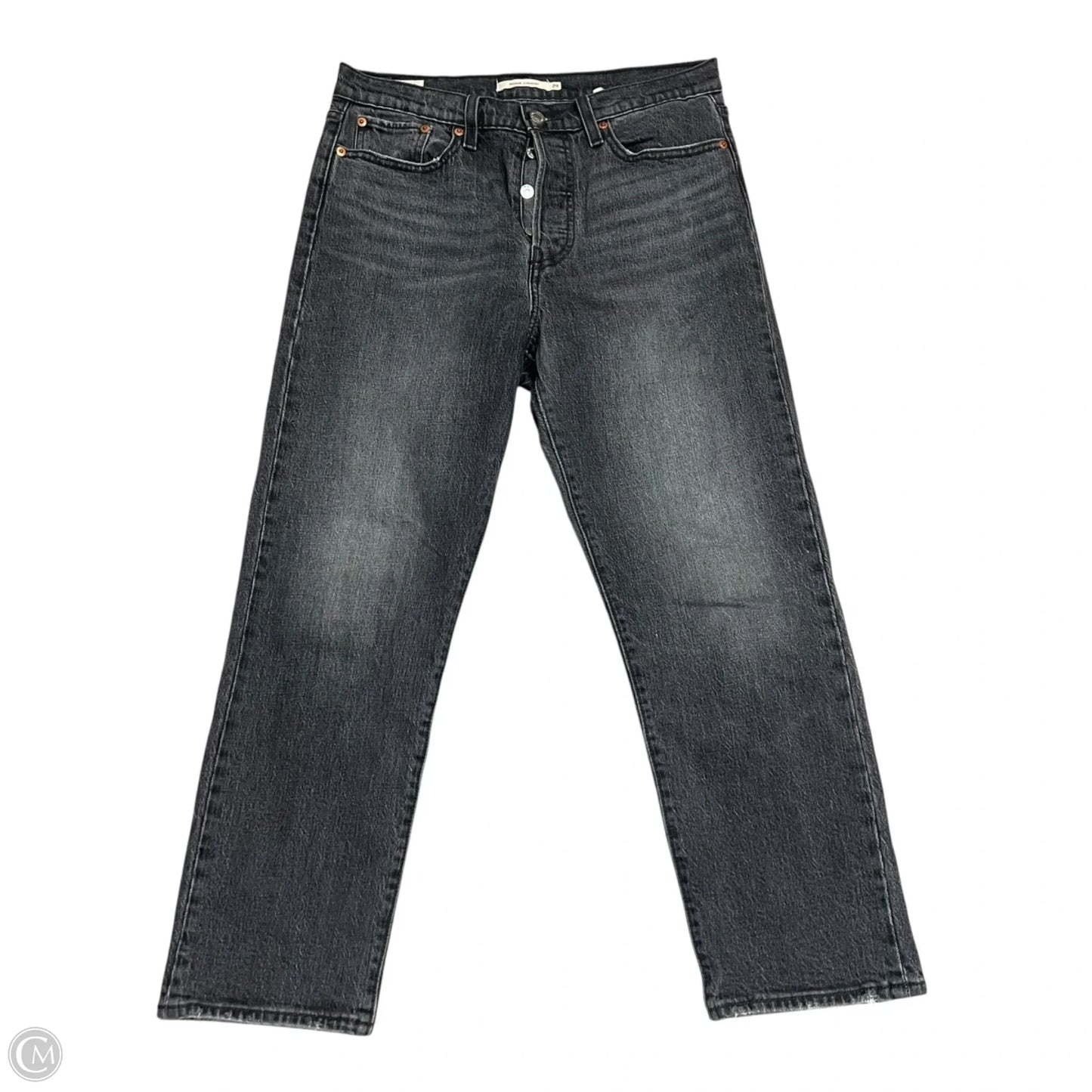 Jeans Straight By Levis In Grey Denim, Size: 8