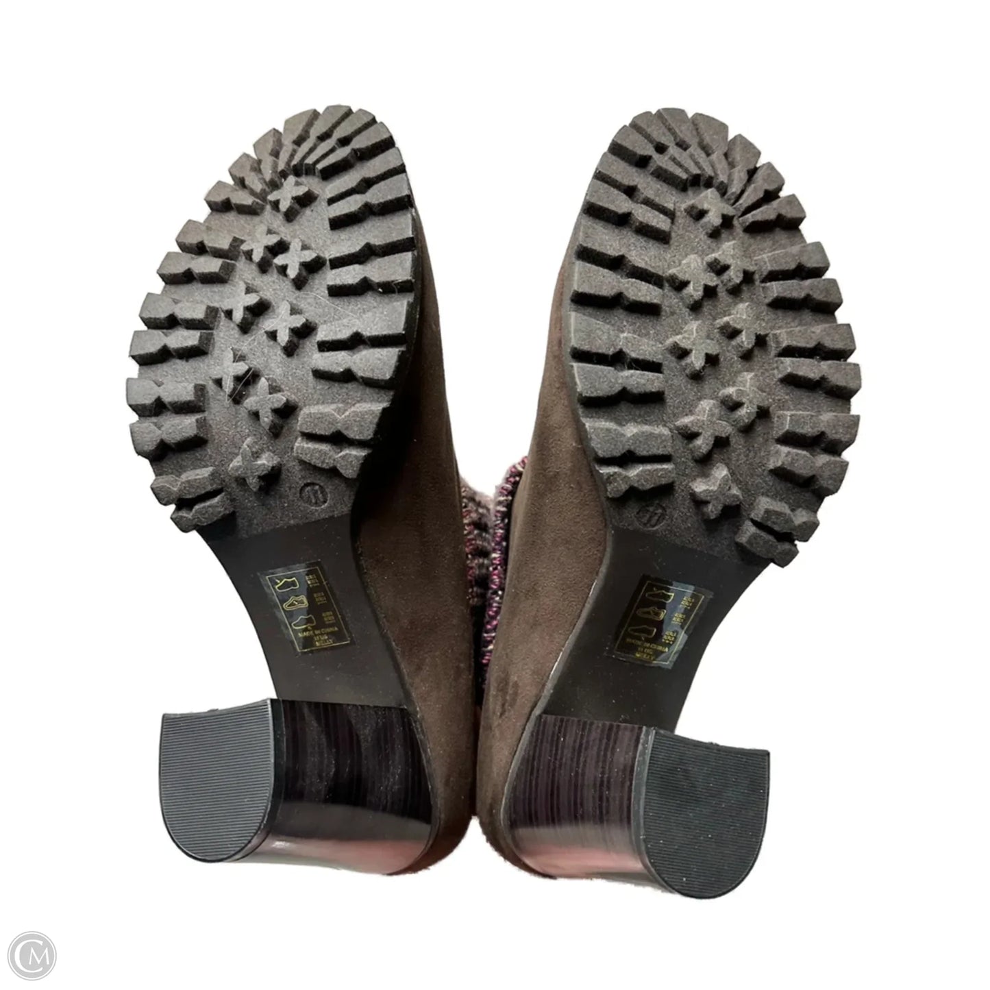 Boots Ankle Heels By Leila Stone In Brown & Purple, Size: 11