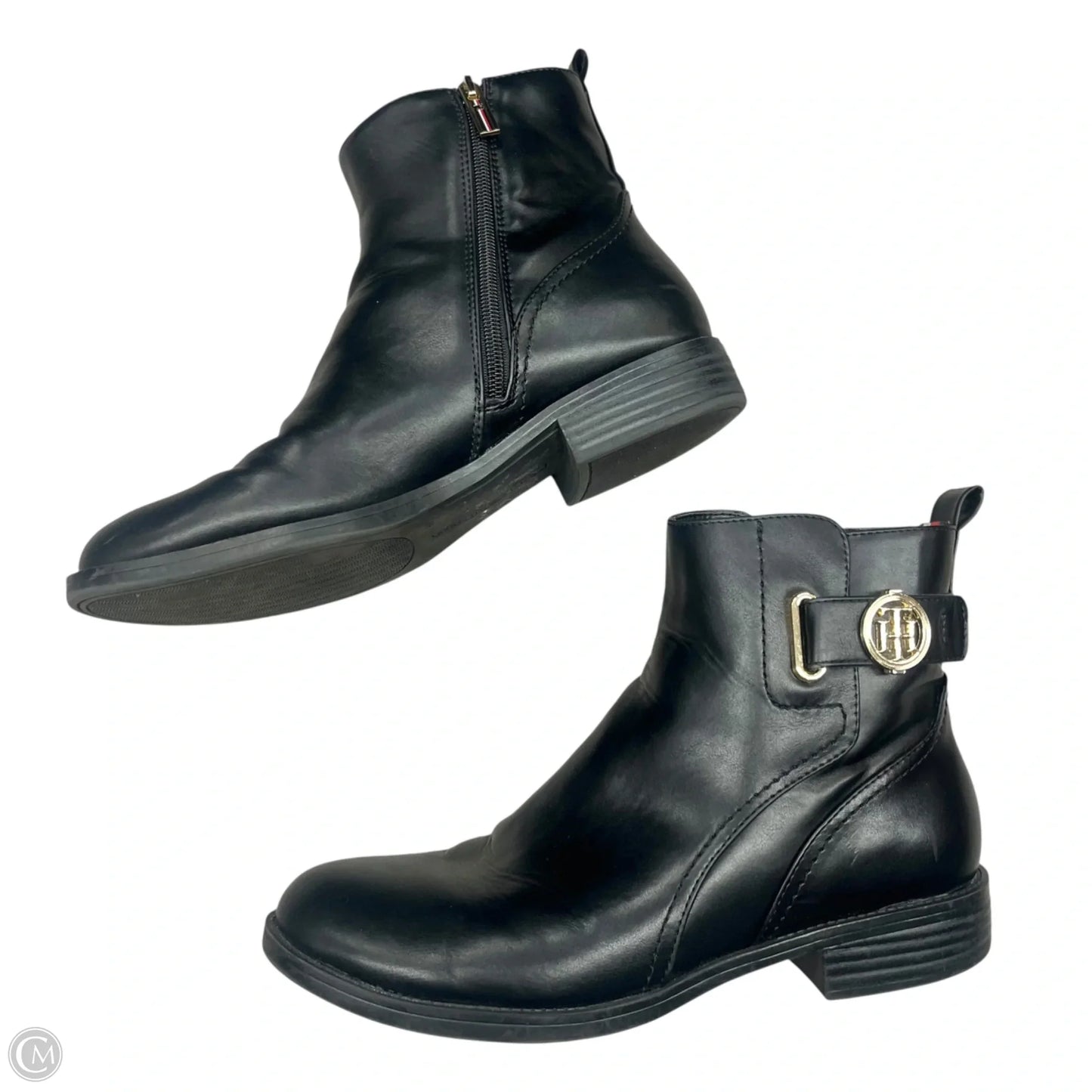 Boots Ankle Heels By Tommy Hilfiger In Black, Size: 9.5