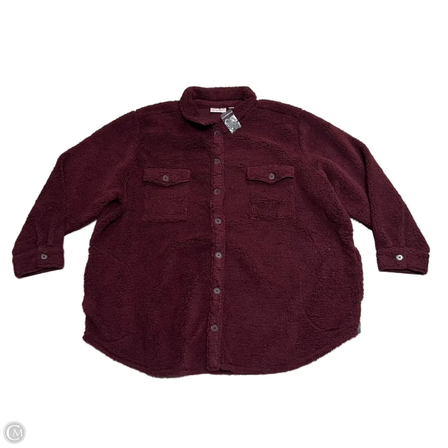 Coat Faux Fur & Sherpa By Belle By Kim Gravel In Maroon, Size: 3x