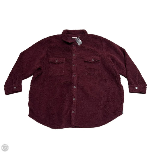 Coat Faux Fur & Sherpa By Belle By Kim Gravel In Maroon, Size: 3x