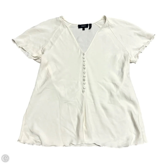 Blouse Short Sleeve By Theory In Cream, Size: S
