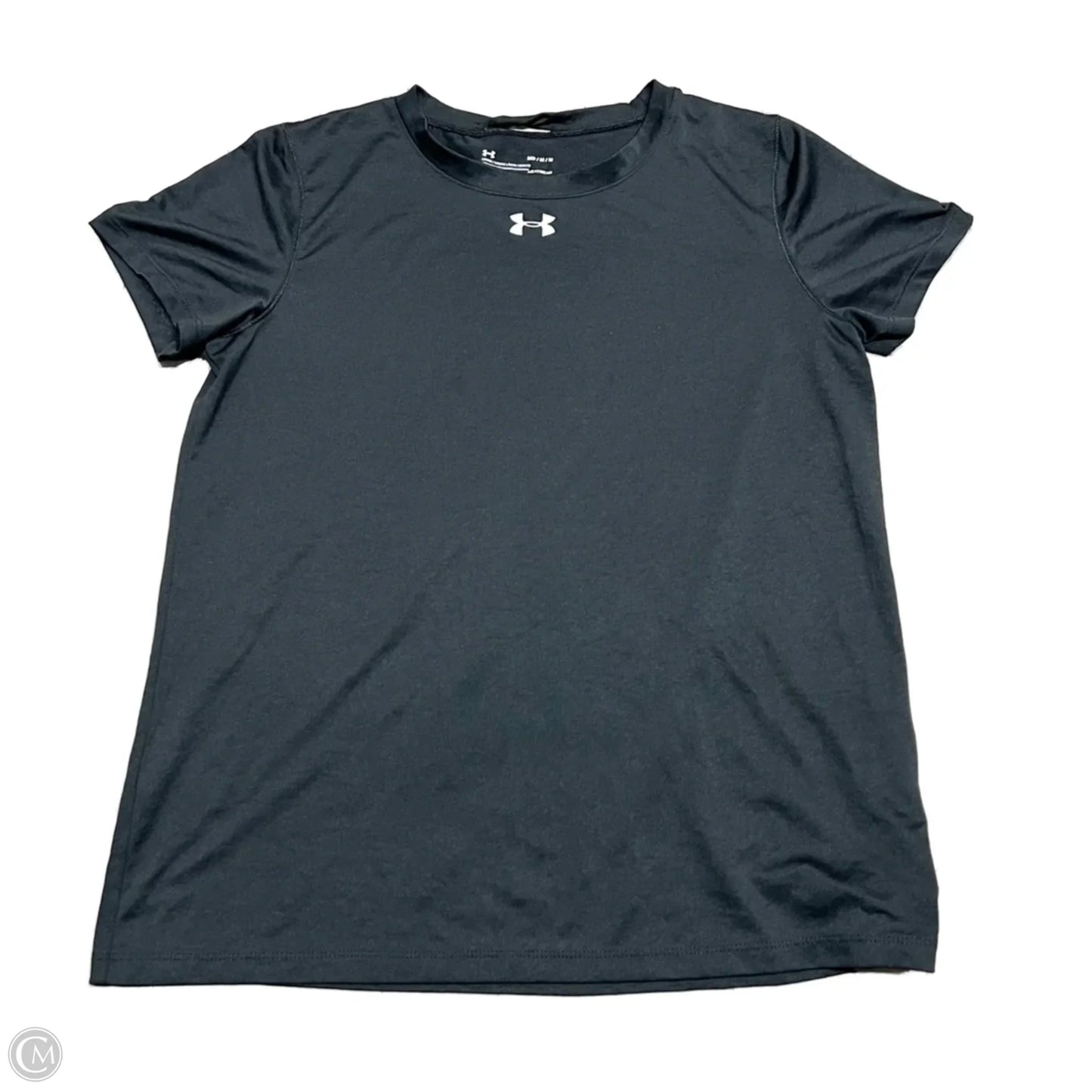 Athletic Top Short Sleeve By Under Armour In Black, Size: M