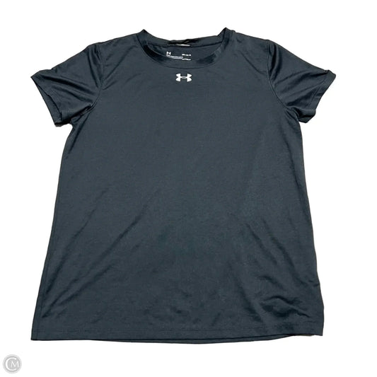 Athletic Top Short Sleeve By Under Armour In Black, Size: M