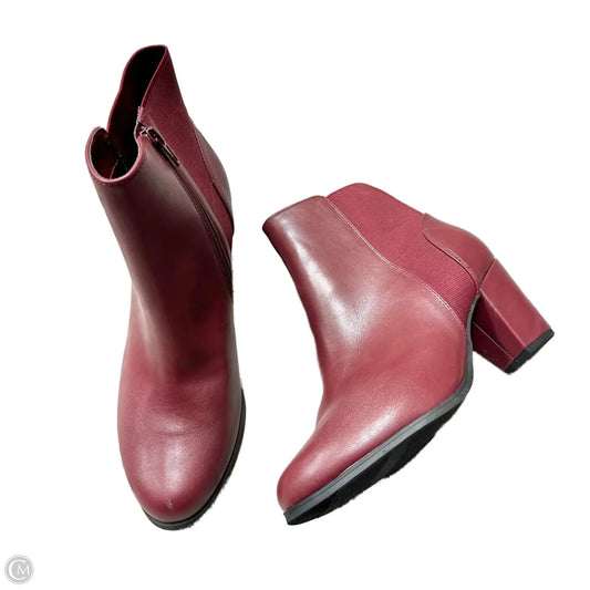 Boots Ankle Heels By East 5th In Maroon, Size: 11