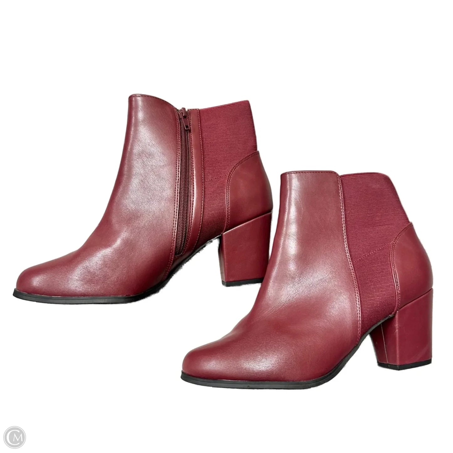 Boots Ankle Heels By East 5th In Maroon, Size: 11