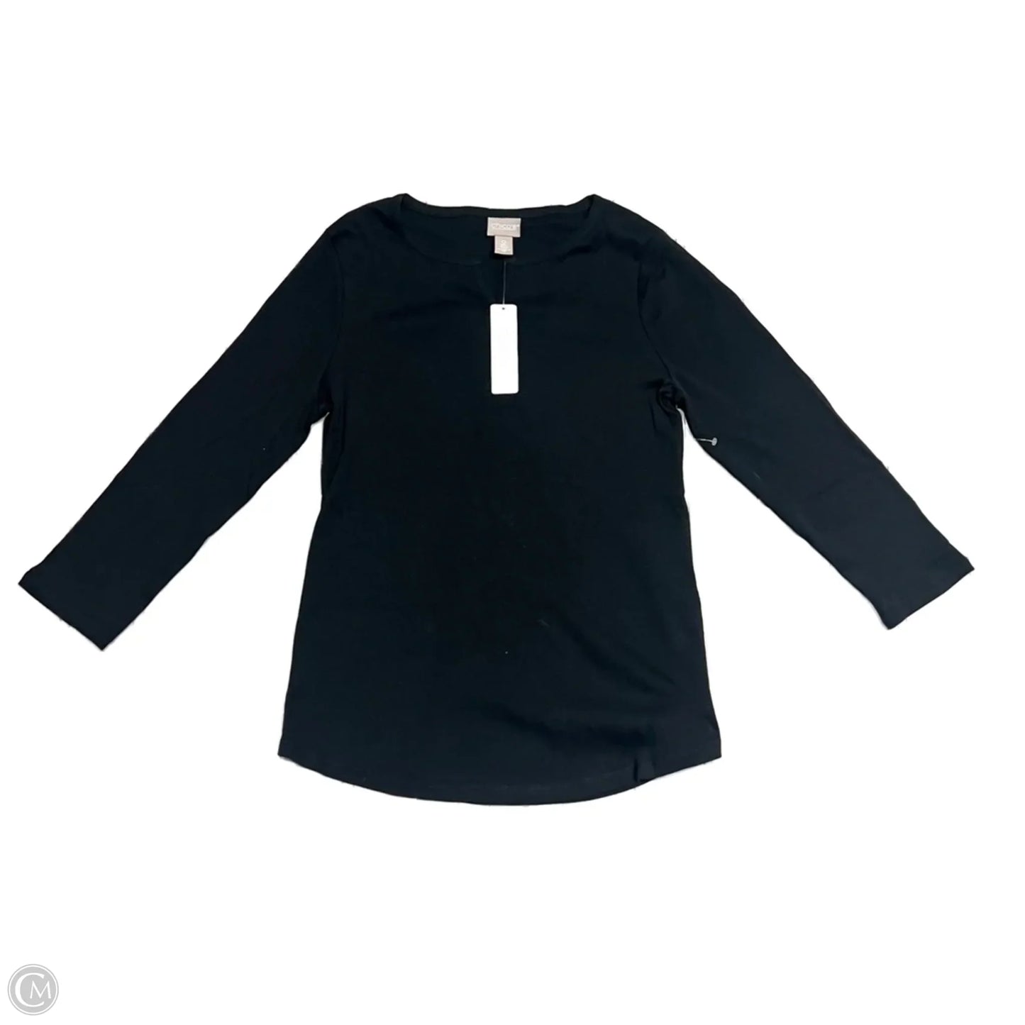 Top 3/4 Sleeve Basic By Chicos In Black, Size: S