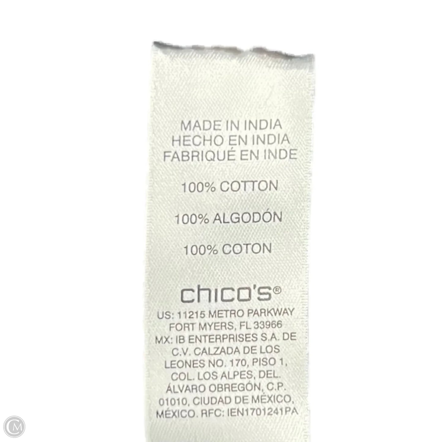 Top 3/4 Sleeve Basic By Chicos In Black, Size: S