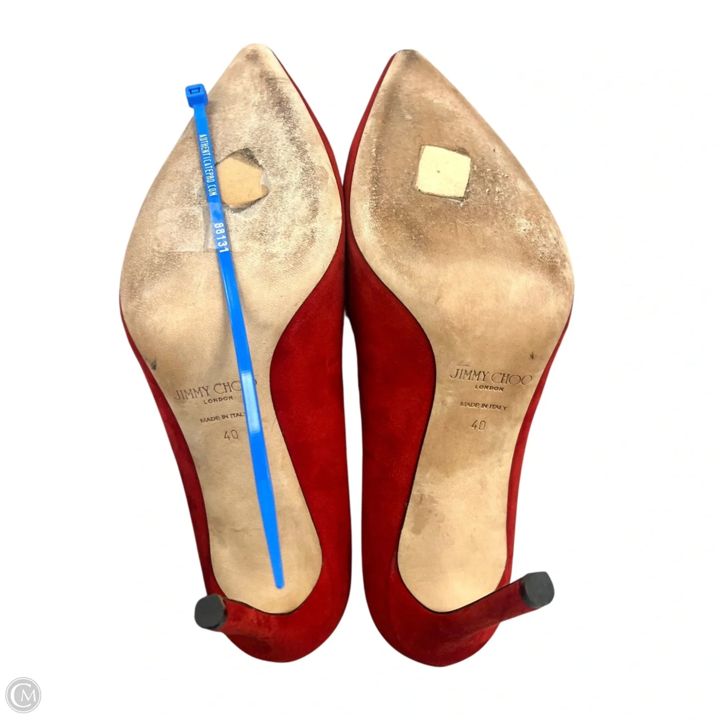 Shoes Luxury Designer By Jimmy Choo In Red, Size: 9.5