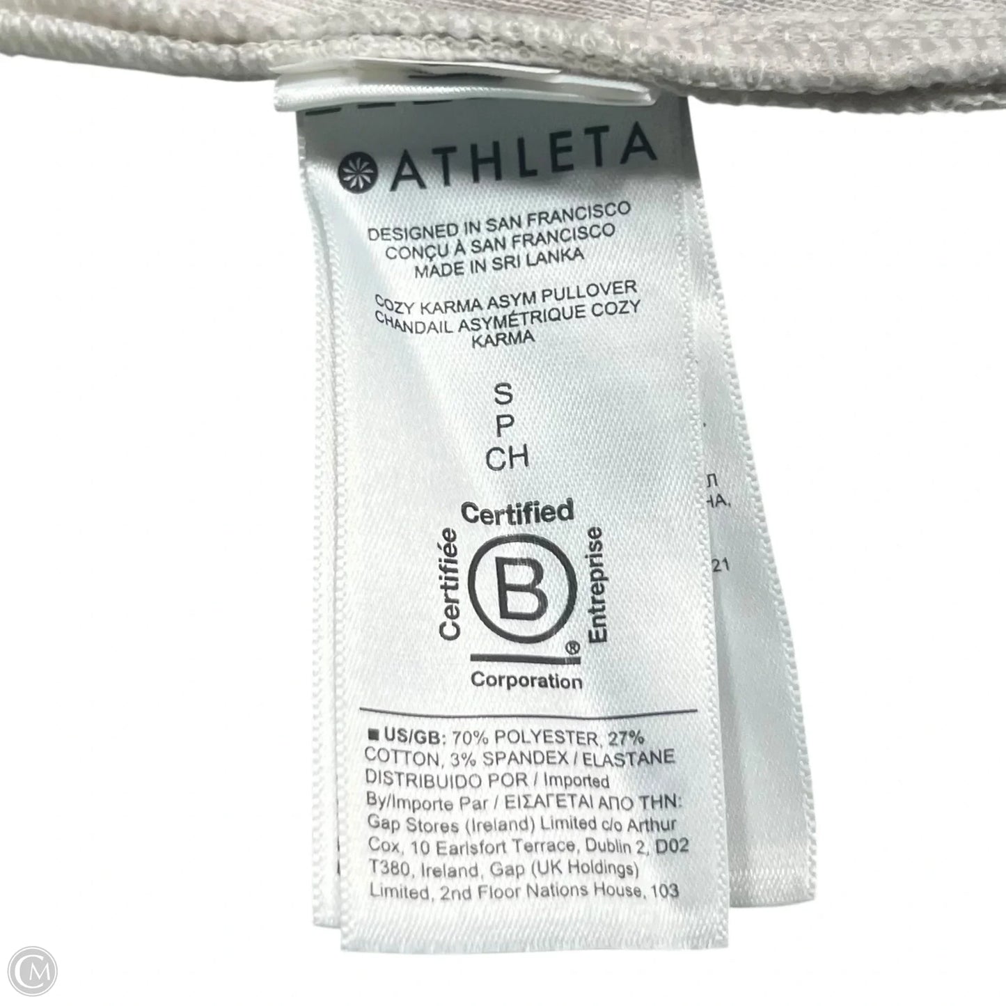 Sweatshirt Collar By Athleta In Cream, Size: S