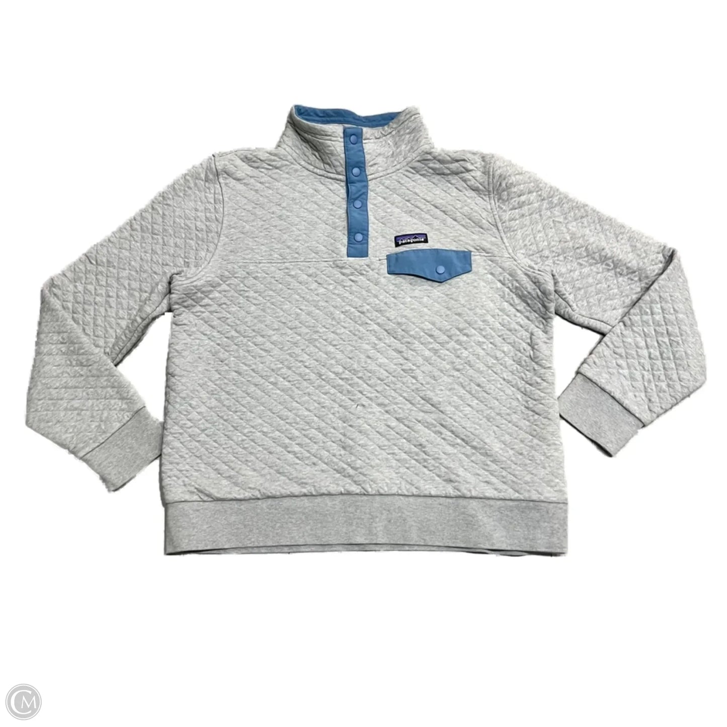 Athletic Top Long Sleeve Collar By Patagonia In Grey, Size: L