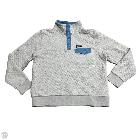 Athletic Top Long Sleeve Collar By Patagonia In Grey, Size: L