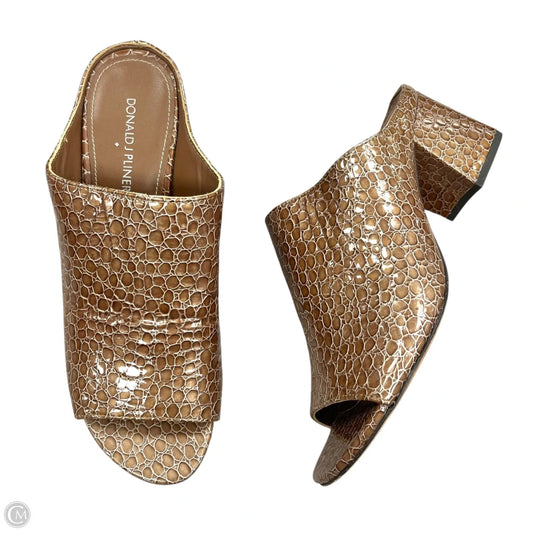 Sandals Heels Block By Donald Pliner In Snakeskin Print, Size: 8.5