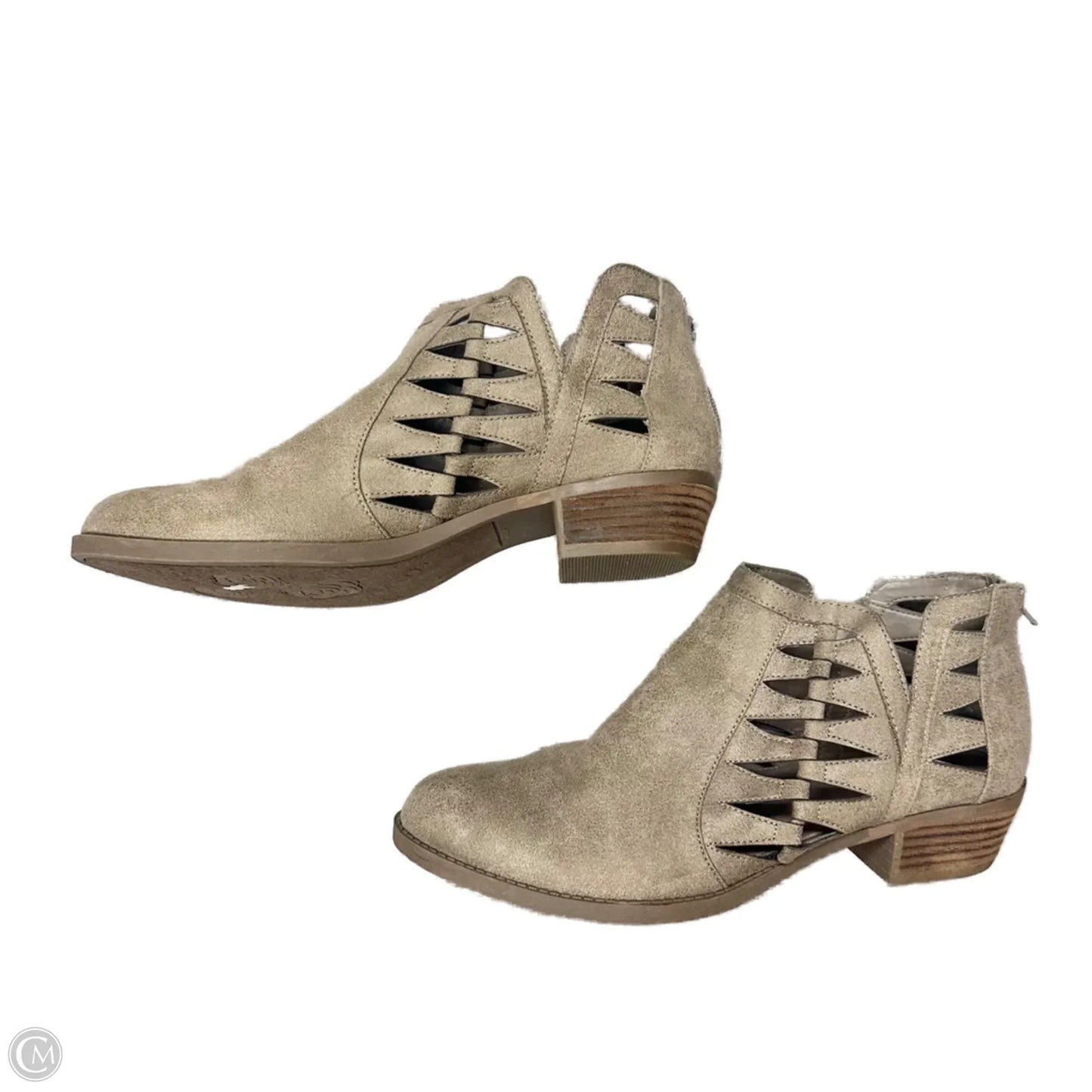 Boots Ankle Heels By Carlos By Carlos Santana In Taupe, Size: 10