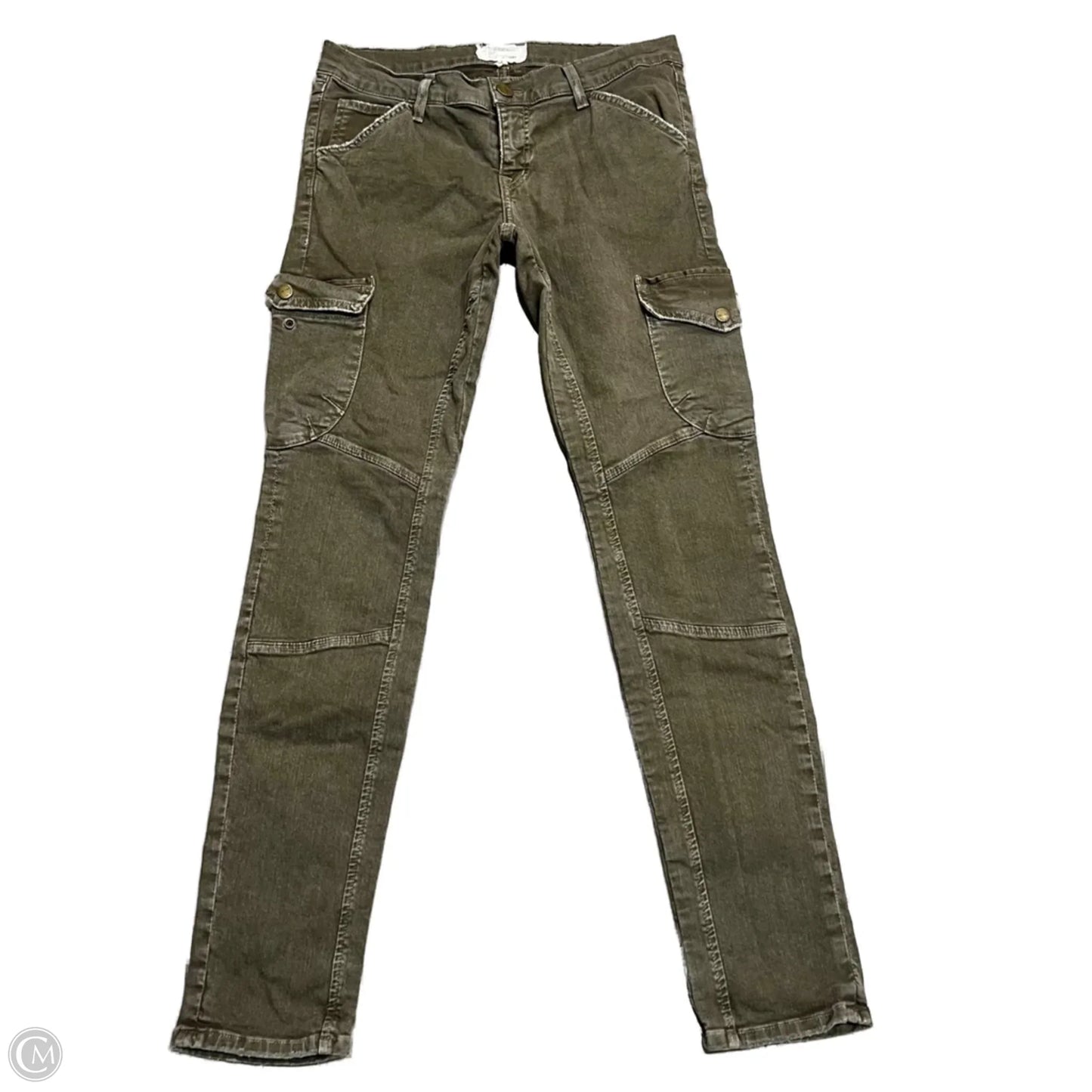 Jeans Skinny By Current/elliott In Green Denim, Size: 8