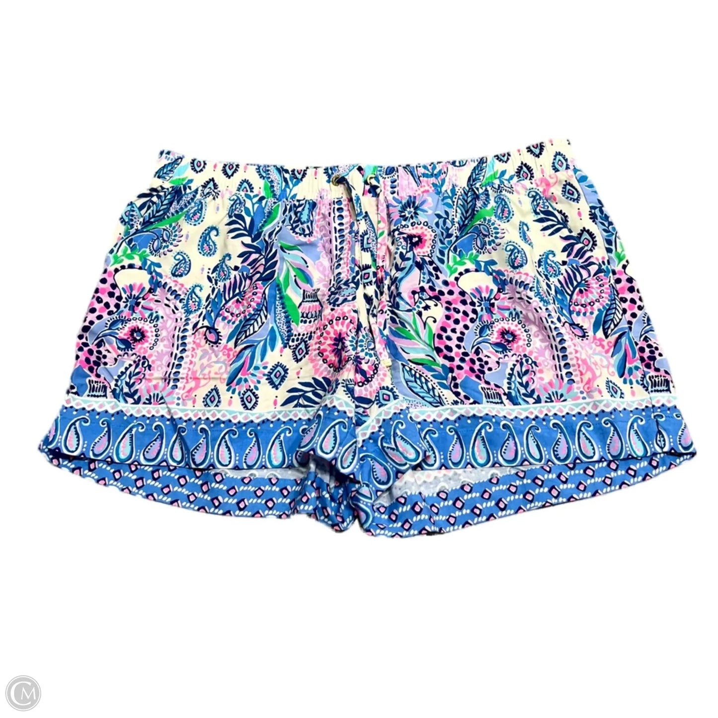 Shorts Designer By Lilly Pulitzer In Blue & White, Size: L
